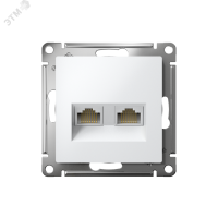Розетка ATLASDESIGN двойная компьютерная RJ45+RJ45 категория 5E механизм белый Systeme Electric ATN000185