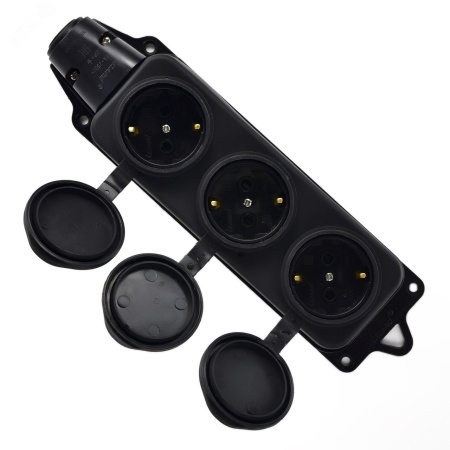 106-0400-0101/101 Розетка наружной установки 3х2Р+РЕ 1х16А 220v каучук Lezard 