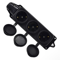 Розетка наружной установки 3х2Р+РЕ 1х16А 220v каучук Lezard 106-0400-0101/101