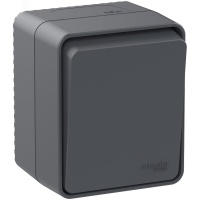 AtlasDesign Profi54 переключатель одноклавишный IP54 10 АХ, АНТРАЦИТ, Россия Systeme Electric ATN544061