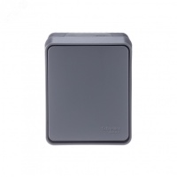 AtlasDesign Profi54 переключатель одноклавишный IP54 10 АХ, АНТРАЦИТ, Россия Systeme Electric ATN544061