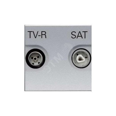 N2251.3 PL Zenit Розетка телевизионная TV-R-SAT одиночная с накладкой серебро ABB  2CLA225130N1301
