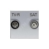 N2251.3 PL Zenit Розетка телевизионная TV-R-SAT одиночная с накладкой серебро ABB  2CLA225130N1301