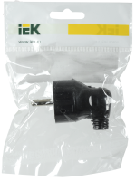 Евровилка угловая черная 16А IEK EVP11-16-01-K02