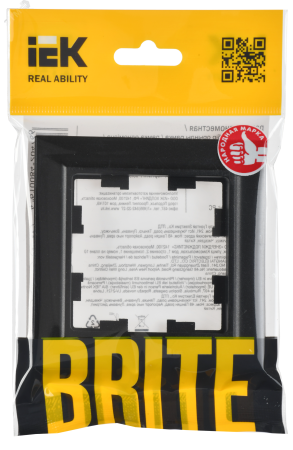 BR-M12-K02 BRITE Рамка 1 пост РУ-1-БрЧ черный IEK 
