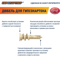 Анкер для гипсокартона PBA 14х39 с шурупом (100шт) Европартнер 86912