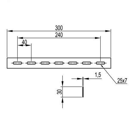 FC34247 Пластина соединительная боковая 7 отверстий DKC 