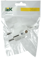 Евровилка угловая с ушком белая 16А IEK EVP12-16-01-K01