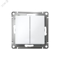 Выключатель двухклавишный ATLASDESIGN схема 5 10АХ механизм белый Systeme Electric ATN000151 SE (Потенциал)