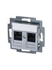 5014H-A51018 70W Розетка информационная Levit двойная 2хRJ45 категория 5e серебро ABB  2CHH295118A6070