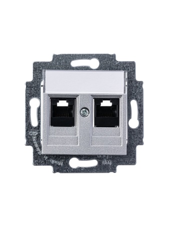 5014H-A51018 70W Розетка информационная Levit двойная 2хRJ45 категория 5e серебро ABB  2CHH295118A6070