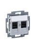 5014H-A51018 70W Розетка информационная Levit двойная 2хRJ45 категория 5e серебро ABB  2CHH295118A6070