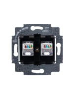 Розетка информационная Levit двойная 2хRJ45 категория 5e серебро ABB 5014H-A51018 70W 2CHH295118A6070