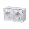ATN540126 AtlasDesign Profi54  розетка двойная с заземлением со шторками IP54 16А 250B, БЕЛЫЙ, Россия Systeme Electric 