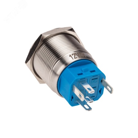 36-3510 Кнопка антивандальная d22 12В(LED) Б/Фикс (5с) OFF-(ON) / ON-(OFF) подсв/красная REXANT 