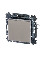 Переключатель двухклавишный Levit кофе макиато / белый ABB 3559H-A52445 18W 2CHH595245A6018