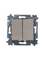 Переключатель двухклавишный Levit кофе макиато / белый ABB 3559H-A52445 18W 2CHH595245A6018