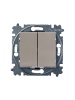 3559H-A52445 18W Переключатель двухклавишный Levit кофе макиато / белый ABB  2CHH595245A6018