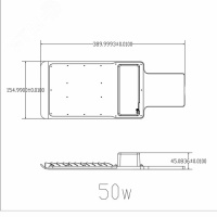 Уличный светильник SPP-503-0-30K-050 50Вт 3000K 5000Лм КСС Ш-с DOB-SMD 48мм ЭРА Б0051836