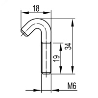 Крюк болт М6Х20ц для механического соединения элементов DKC CM070620