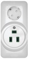 ПРИМА Розетка наружная комбинированная белая Systeme Electric RA32-211R-B