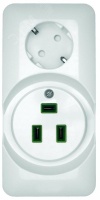 ПРИМА Розетка наружная комбинированная белая Systeme Electric RA32-211R-B