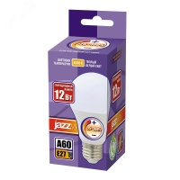 Лампа светодиодная диммируемая LED 12Вт E27 теплый белый матовая груша JazzWay 2855879