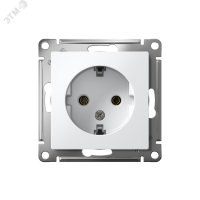 Розетка ATLASDESIGN с заземлением 16А механизм белый Systeme Electric ATN000143