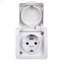 Гермес PLUS Выключатель одноклавишный проходной наружный белый IP54 IEK EVMP12-K01-10-54-EC