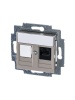 5014H-A51017 18W Розетка информационная Levit RJ45 категория 5e и заглушка кофе макиато ABB  2CHH295117A6018