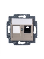 Розетка информационная Levit RJ45 категория 5e и заглушка кофе макиато ABB 5014H-A51017 18W 2CHH295117A6018