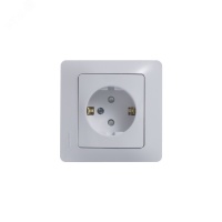 GLOSSA Розетка с заземлением со шторками в сборе белая Systeme Electric GSL000144