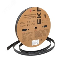 Трубка термоусаживаемая ТУТ нг 20/10 черная рулон PROxima EKF tut-20-b