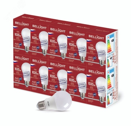 88297788 Лампа светодиодная LED 12Вт Е27 220 4000К 1020Лм BELLIGHT 