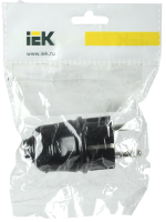 Евровилка прямая черная 16А IEK EVP10-16-01-K02