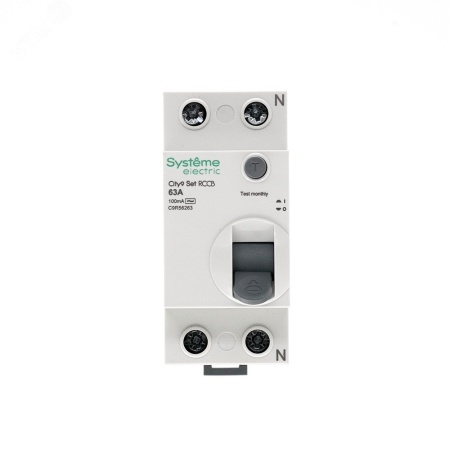 C9R56263 Выключатель дифференциального тока (ВДТ) 63А 2P 100мА Тип-AC 230В City9 Set Systeme Electric 