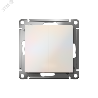 Выключатель двухклавишный ATLASDESIGN схема 5 10АХ механизм жемчуг Systeme Electric ATN000451