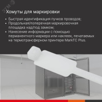 Хомут P6.6 маркировочный, белый 2.5х100. горизонтальная табличка под замком 24.5х7.8 DKC 252100SR-M
