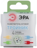 Тройник 4гн, без заземл, со шторками (белый) (10/60/2880) SP-4-W ЭРА Б0005103