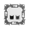 672252 ETIKA Розетка телефонная+компьютерная RJ11+RJ45 категория 5 UTP белая Legrand/Daccord 