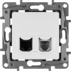 672252 ETIKA Розетка телефонная+компьютерная RJ11+RJ45 категория 5 UTP белая Legrand/Daccord 