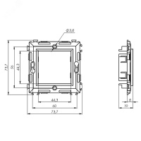 BRAVA Каркас на 2 модуля (одноместный) белый RAL  9010 DKC 75023W