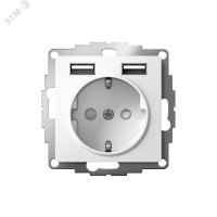 ATLASDESIGN РОЗЕТКА 16А с 2 USB A+A, 5В/2.4А. 2х5В/1.2А. механизм, БЕЛЫЙ Systeme Electric ATN000130 SE (Потенциал)