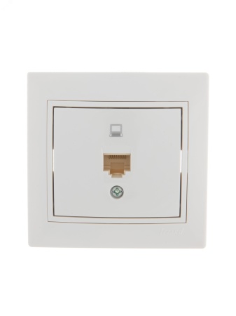 MIRA Розетка компьютерная RJ45 х 1 белая Lezard 701-0202-139