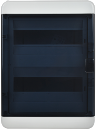 TF5-KP72-N-24-65-K03-K02 Корпус пластиковый навесной на 24 модуля КМПн-24 IP65 TEKFOR черная прозрачная дверь IEK 