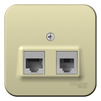 Розетка открытой установки BLANCA двойная, компьютерная RJ45, кат.5E + телефонная RJ11, с изолирующей пластиной, белый, бежевый Systeme Electric BLNIA045117 SE (Потенциал)