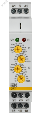 ORT-2T-ACDC12-240V Реле времени ORT 2 конт. 2 уст. 12-240 В AC/DC ONI 