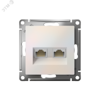 Розетка ATLASDESIGN двойная компьютерная RJ45+RJ45 категория 5E механизм жемчуг Systeme Electric ATN000485
