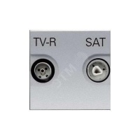Zenit Розетка телевизионная TV-R-SAT оконечная с накладкой серебро ABB N2251.7 PL 2CLA225170N1301