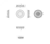 Cветильник cветодиодный подвесной SPP-402-0-50K-100 IP65 100Вт 10000Лм 5000К Кп<2% КСС Д DOB ЭРА Б0046668